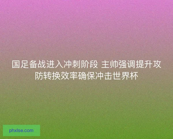 国足备战进入冲刺阶段 主帅强调提升攻防转换效率确保冲击世界杯